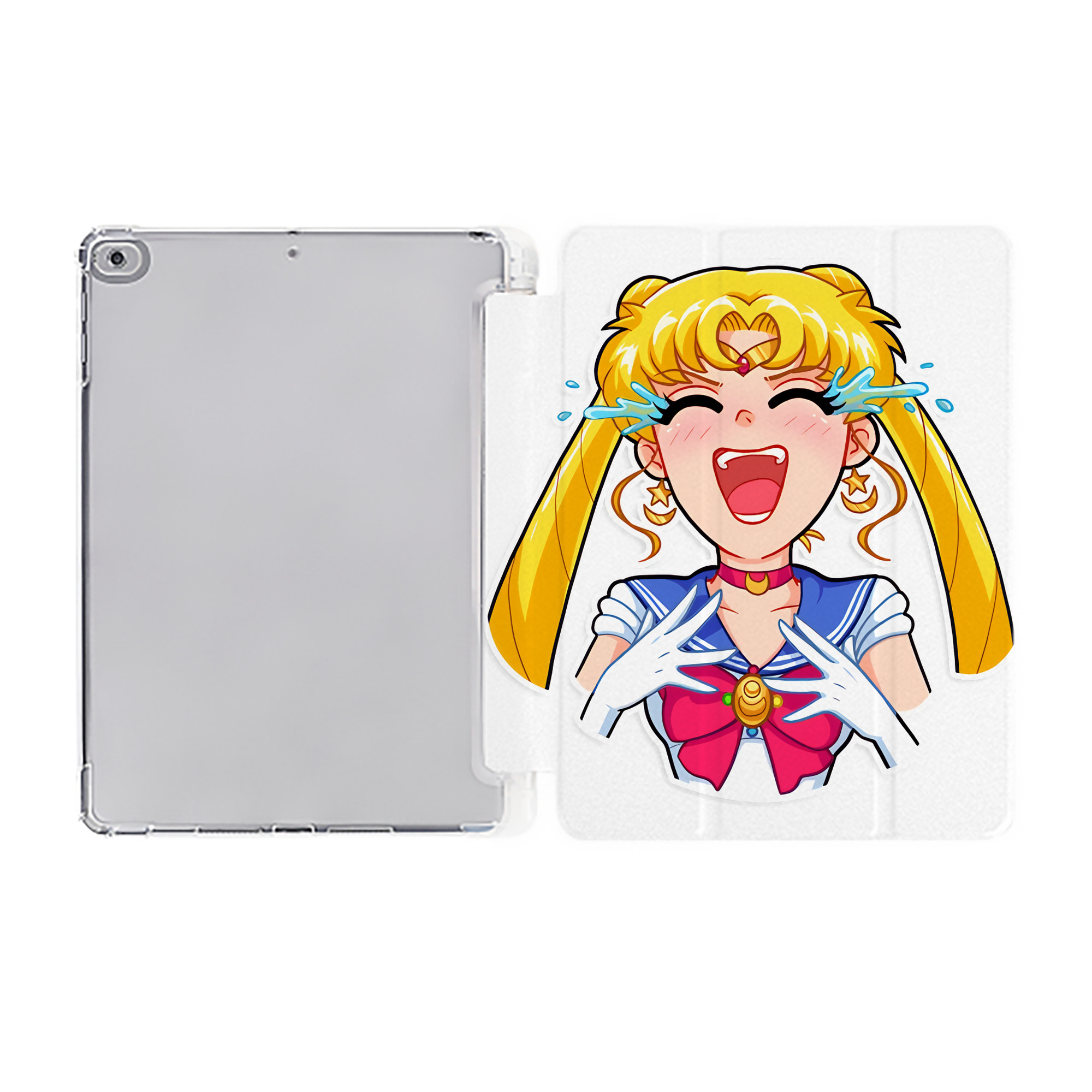（画像用） 美少女戦士セーラームーン 月野 うさぎ つきの うさぎ Sailor Moon Tsukino Usagi IPad ケース ペン収納付き 三つ折りスタンド PUレザー×シリコン 対応機種9.5/10.5/10.9インチ